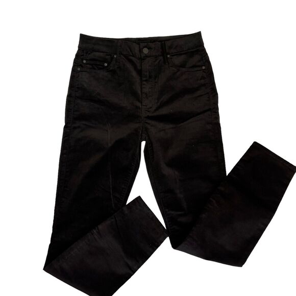 Mother Denim High Waisted Looker Ankle Jeans In Soft Skills 27 Crushed Velvet - Picture 2 of 9